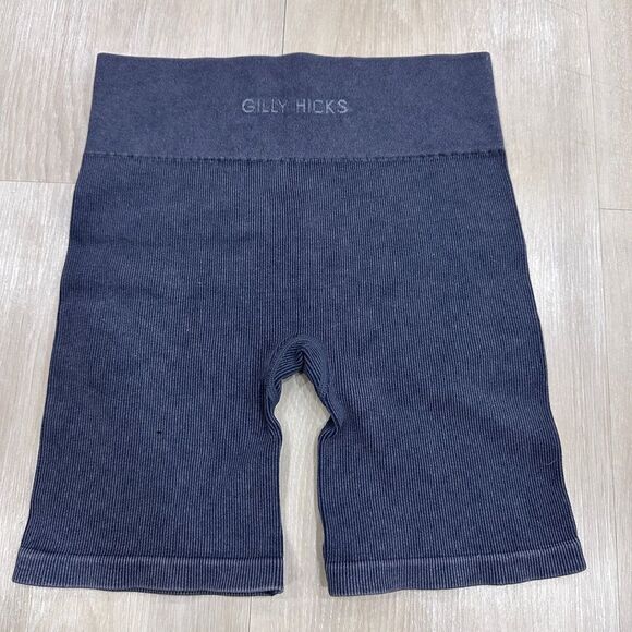 Gilly Hicks Ribbed Biker Shorts, Set of 2, Black and Blue, Size XS - Picture 3 of 8